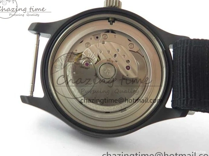 MIROTIME 1222 Pilot IW326901 Real Ceramic MK 1:1 Best Edition Black Dial On Nylon Strap MIYOTA FastDry 7126